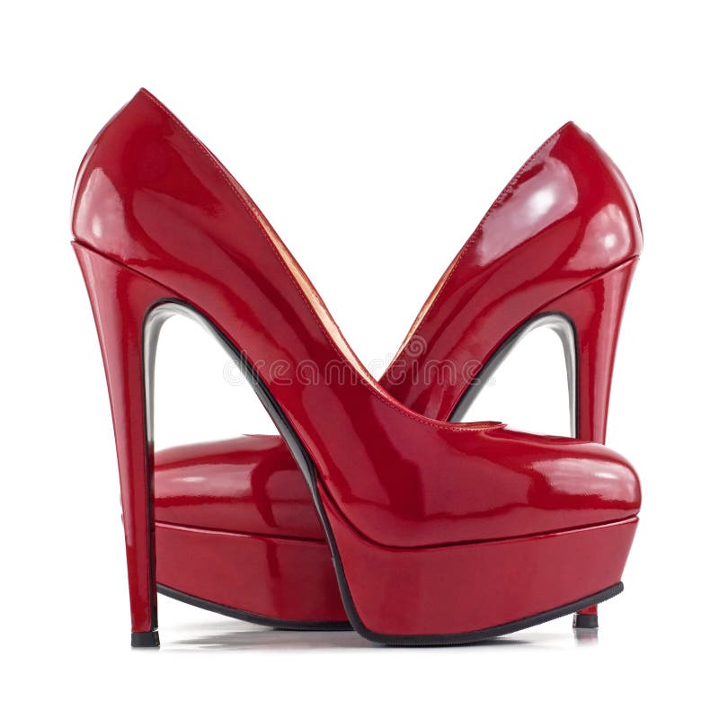 Red Female Shoes with High Heels Stock Photo Image of clothing