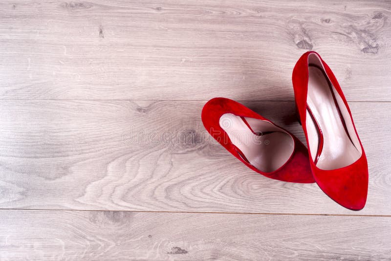 Red Female Shoes on High Heels Stock Photo - Image of footwear, mans ...