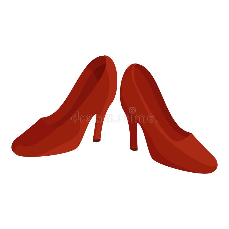 Red Female Shoes Icon, Cartoon Style Stock Illustration - Illustration ...