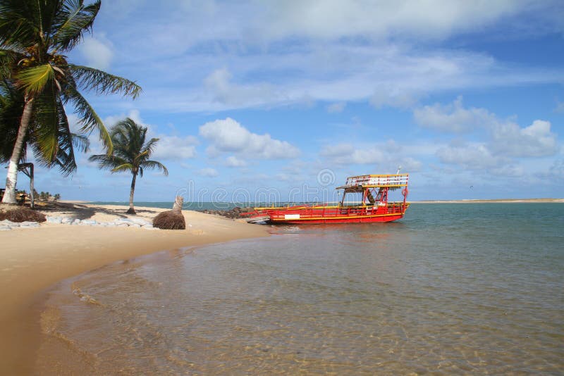 Red ferry boat - Sibauma - Barra do Cunhau