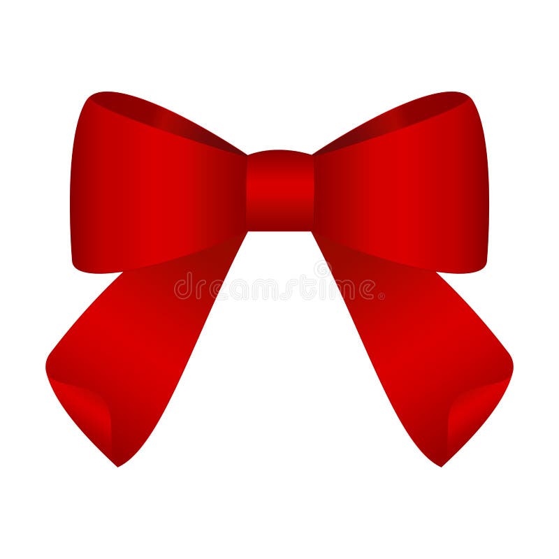 Red Festive Tied Bow Made from Ribbon Stock Vector Illustration of