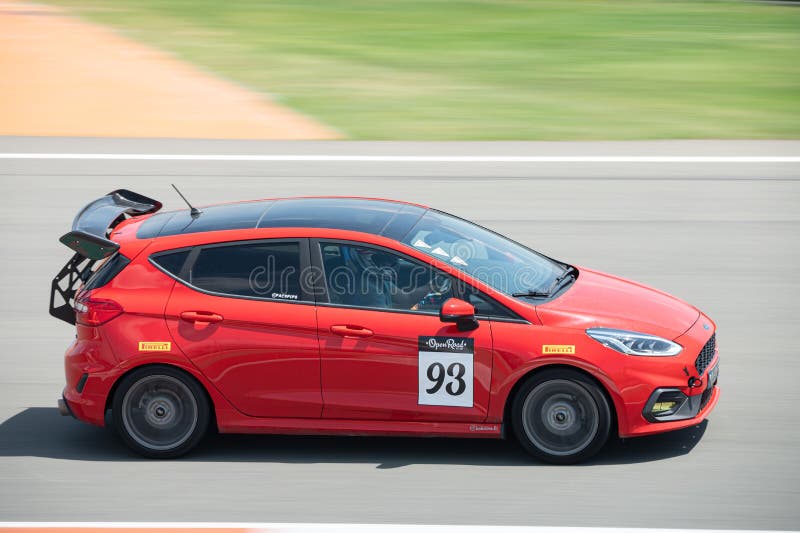 Red Fifth Generation Ford Fiesta Around on a Competition Track Editorial Stock Image Image trail, fiesta: 254263789