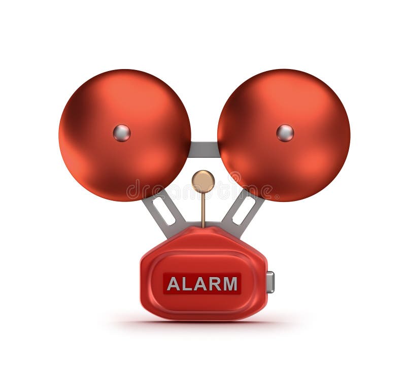 Red fire alarm bell ringer stock illustration