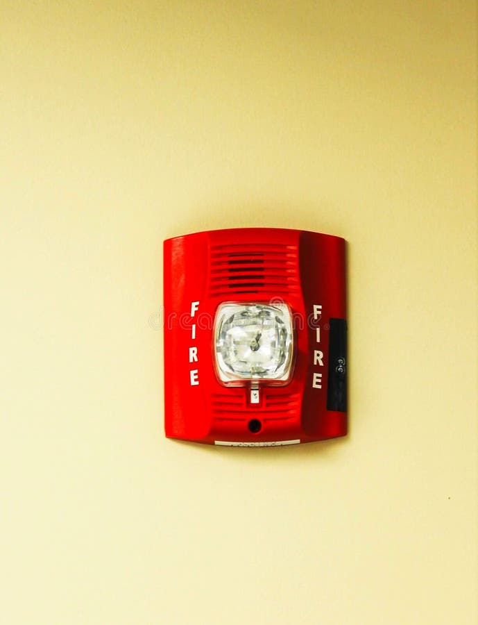 Red Fire Alarm on the Wall stock photo. Image of firefighter 258499970