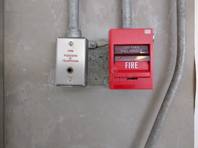 Red Fire Fighters Telephone Point Stock Image Image of background