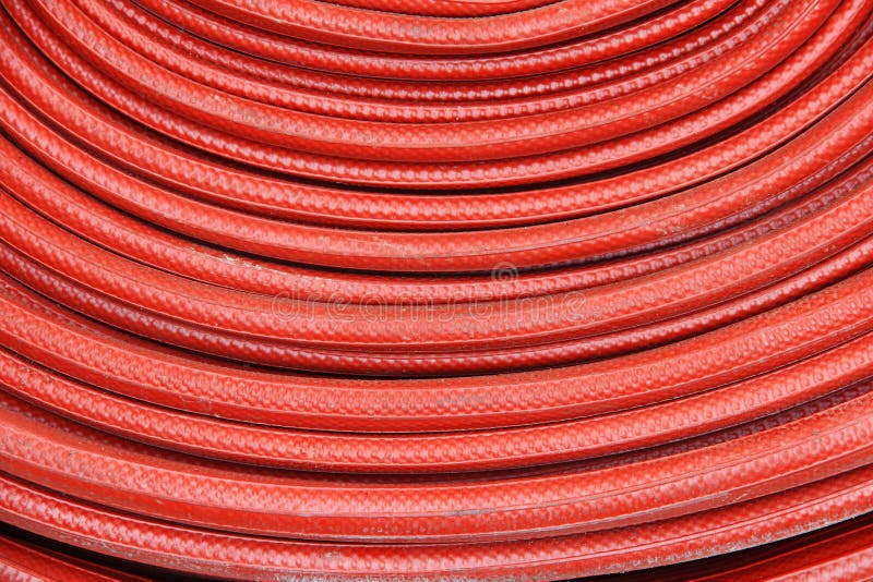 Red fire hose winder