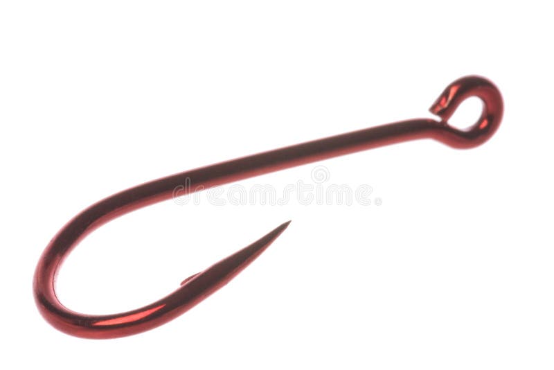 Red Fish Hook Macro Isolated Stock Image Image of trap, sport 10072839