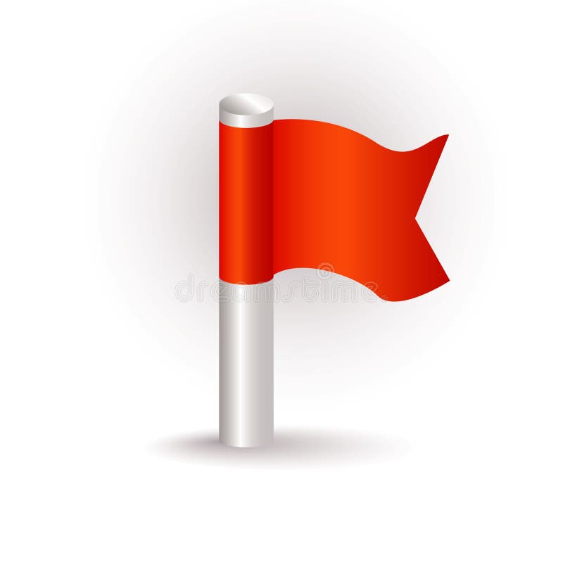 Red flag icon stock vector. Illustration of symbol, point 14977833