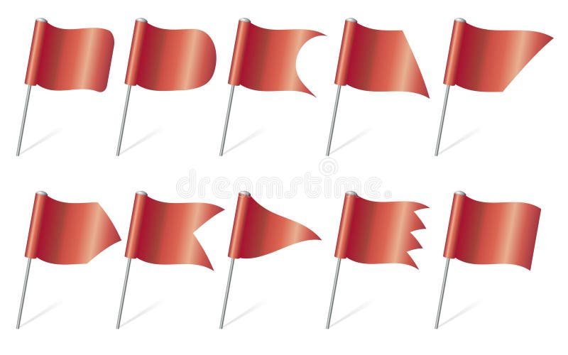 Red flag pins â€“ Illustration