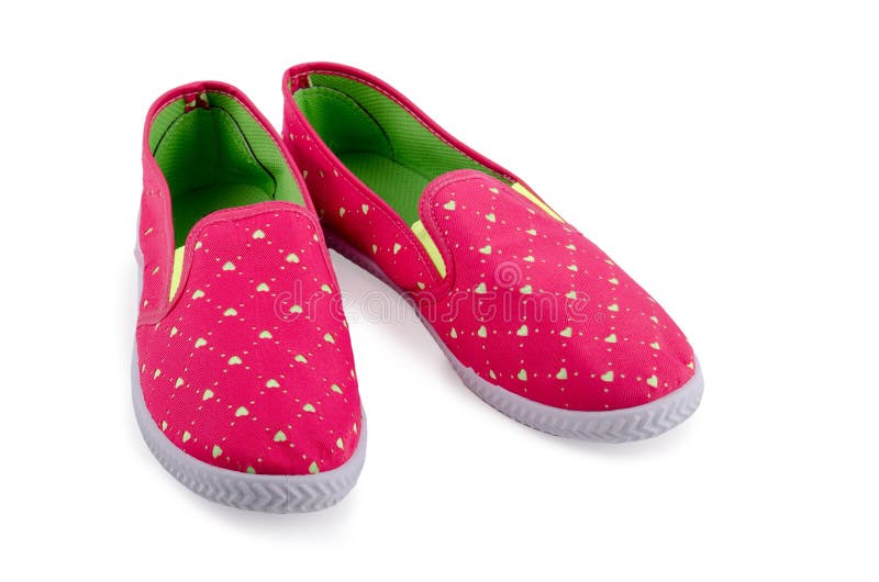 Red Flat Shoes for Women Isolated on White Stock Photo Image of