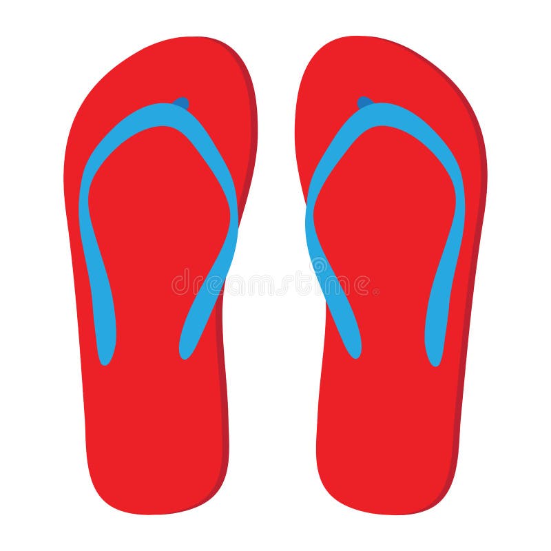 Red flip-flops stock illustration. Illustration of footwear - 14534704