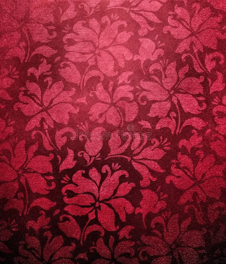 Vintage floral wallpaper stock illustration. Illustration of aged