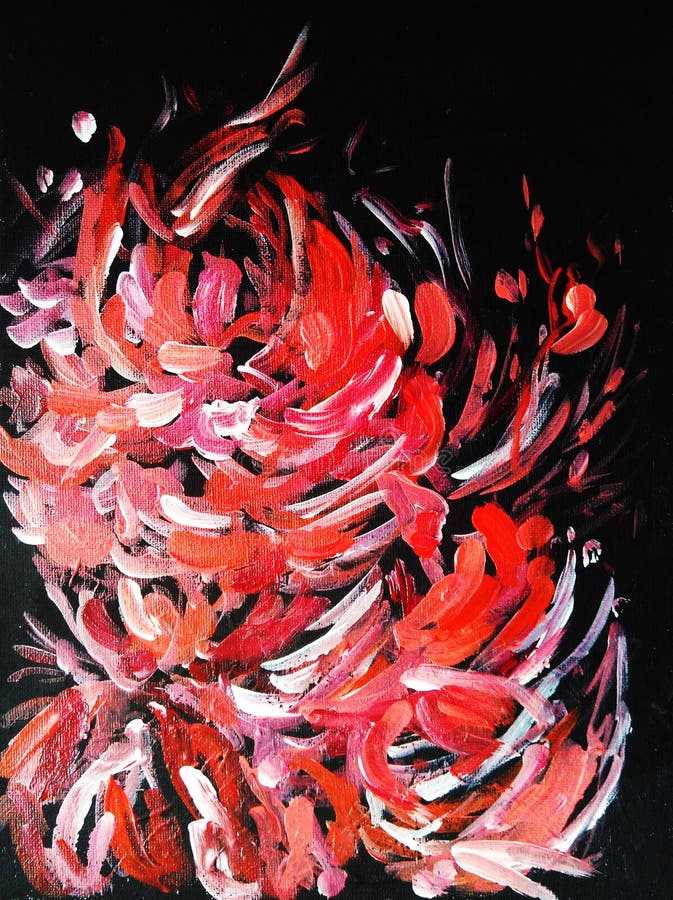 Red flowers on a black background royalty free illustration