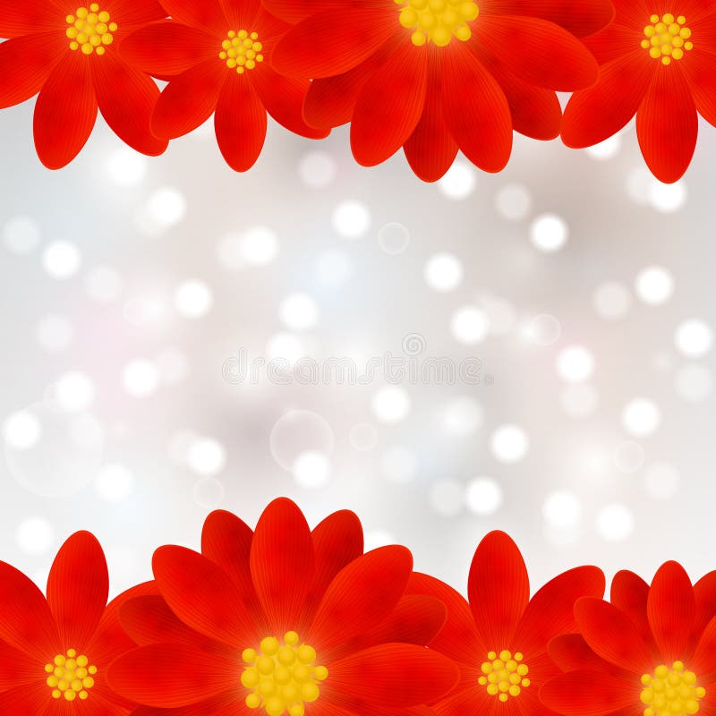 Red flowers border stock vector. Illustration of flower 37959499