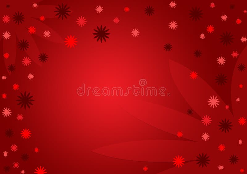 Red Flowery Background Design For Wallpaper Stock Illustration