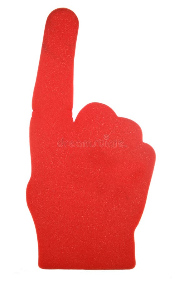 Foam Finger in Red stock image. Image of souviner, hand 3259337