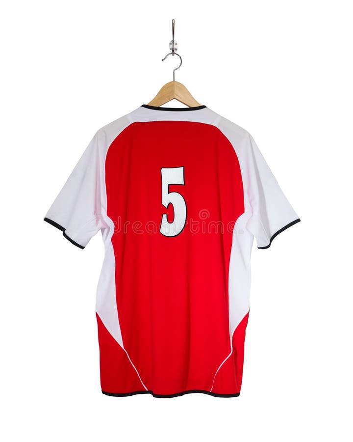 Red Football Shirt stock photo. Image of isolated, bluefootball 84055424