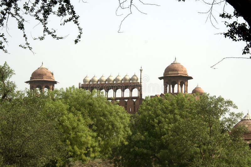 Red Fort behind Trees