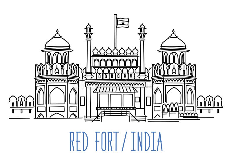 independence day celebration at red fort drawing/independence day drawing/lal  kila drawing - YouTube