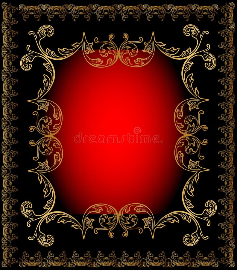 Red frame background with gold ornament