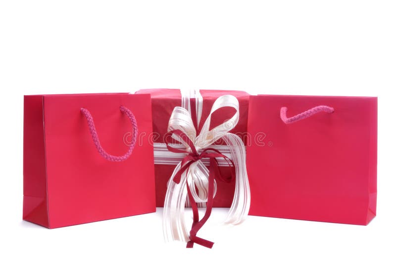 Red gift bags stock image. Image of bags, isolated, trip 10834027