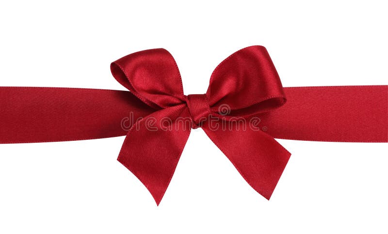 Red Satin Gift Bow Stock Photo - Download Image Now - Tied Bow