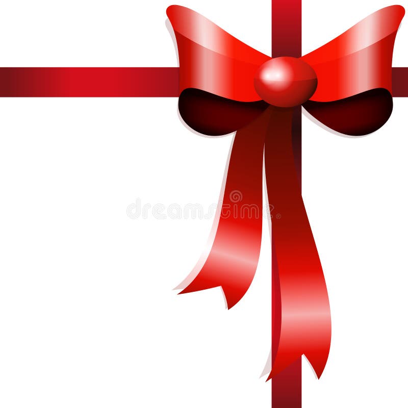 Red gift bow with ribbons. vector illustration Red gift bow with ribbons. vector illustration
