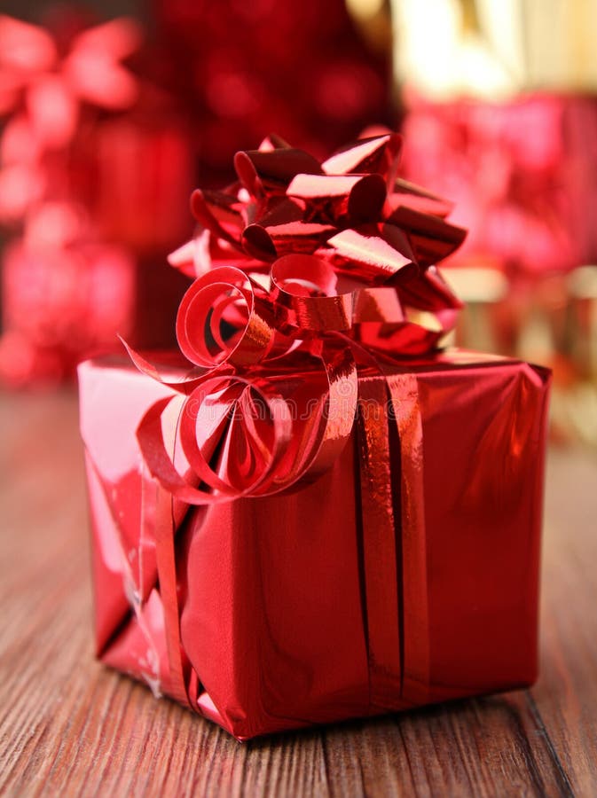 Red gift box stock photo. Image of year, celebrate, present - 21652684