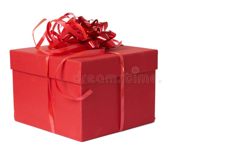 Red gift box with bow