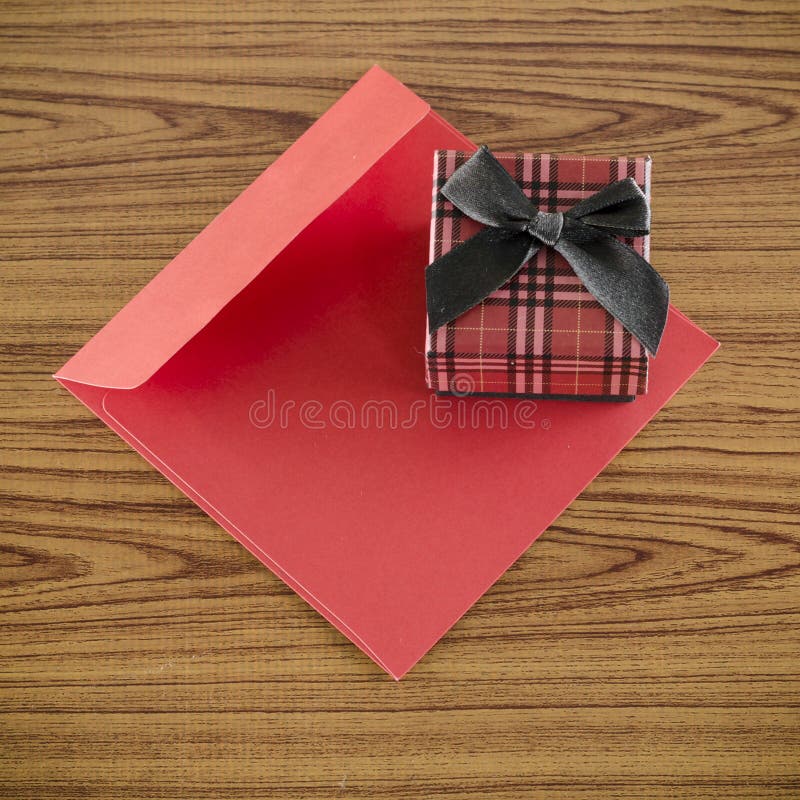 Gift Box and Envelope Black and White Color Tone Style Stock Photo