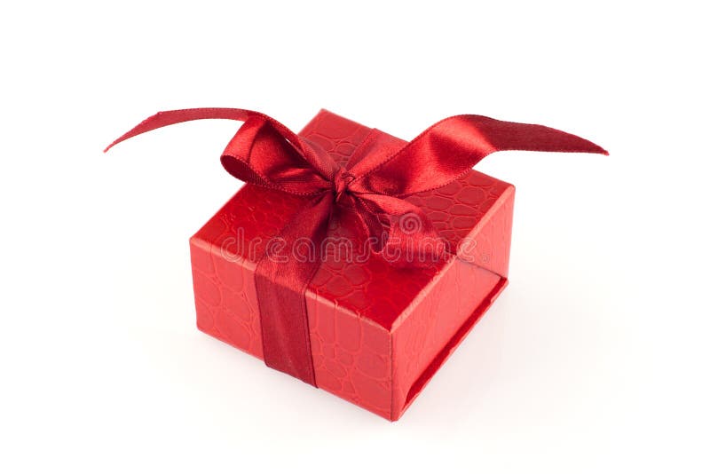Red gift box, isolated royalty free stock photos