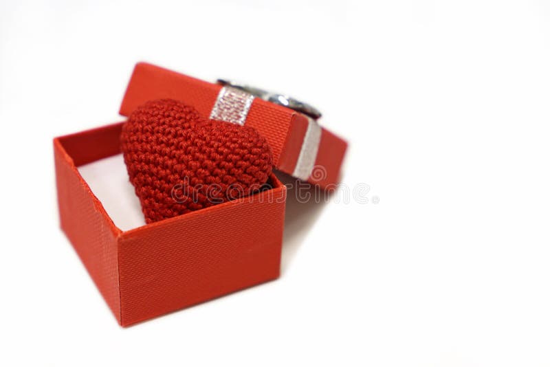 Red Gift Box With Knitted Valentine Heart Isolated On White Stock Image Image Of Present Proposal Red Gift Box With Knitted Valentine Heart Isolated On White Stock Image Image Of Present Proposal