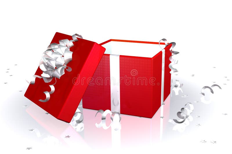 Red gift box open