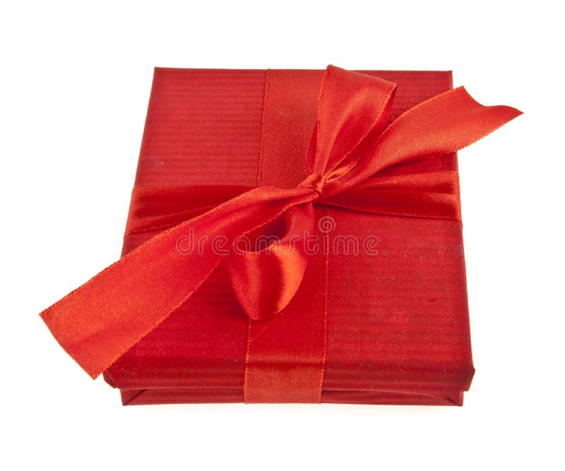 Red gift box with ribbon bow