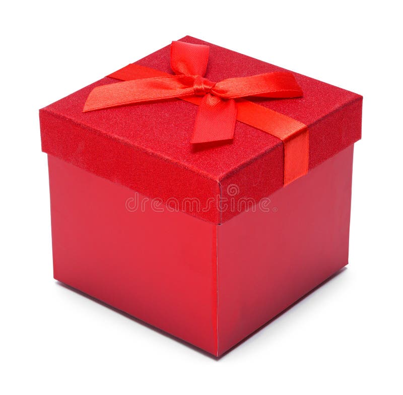 Red Gift Box stock photo. Image of ribbon, present, empty 256835336