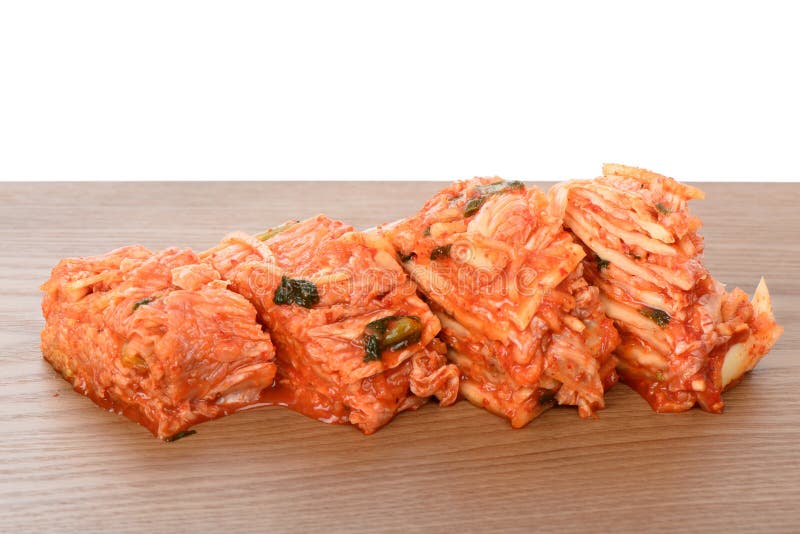 Red Gimchi on a Wooden Plate Stock Image - Image of pepper, kimchi ...