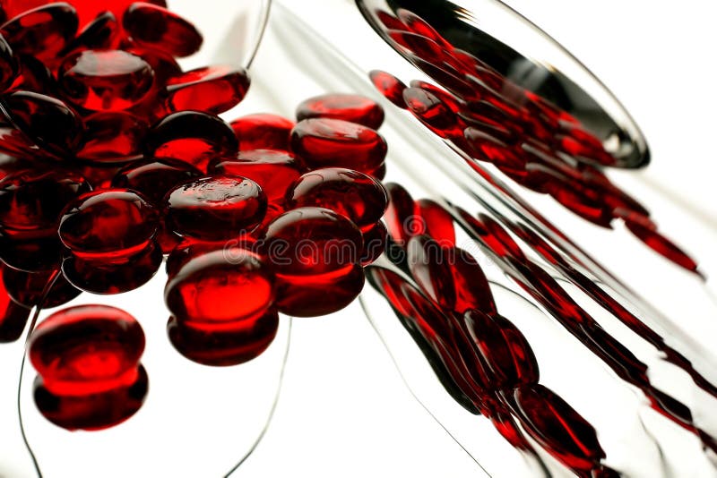 Red Glass Half Marbles stock photo. Image of white, transparent 3599114