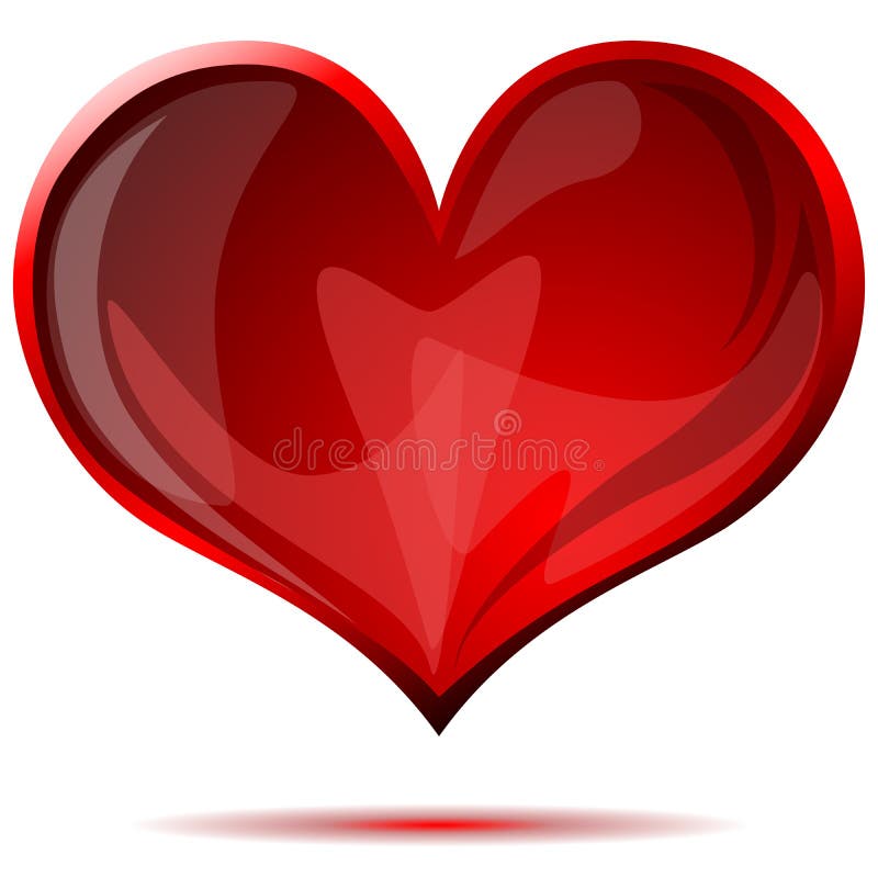 Red glass heart vector illustration
