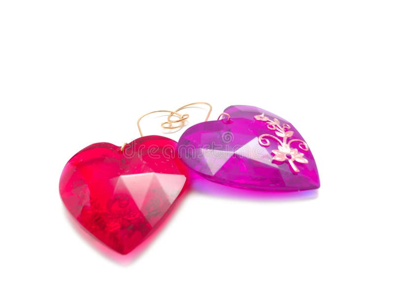 Red glass hearts