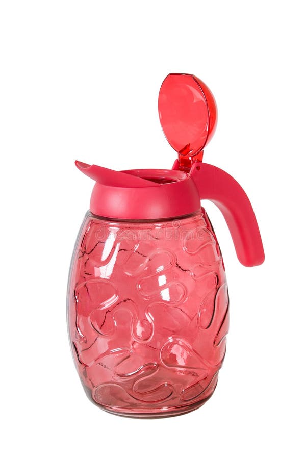 Red glass jug . stock image. Image of liquid, water, pitcher 58519841