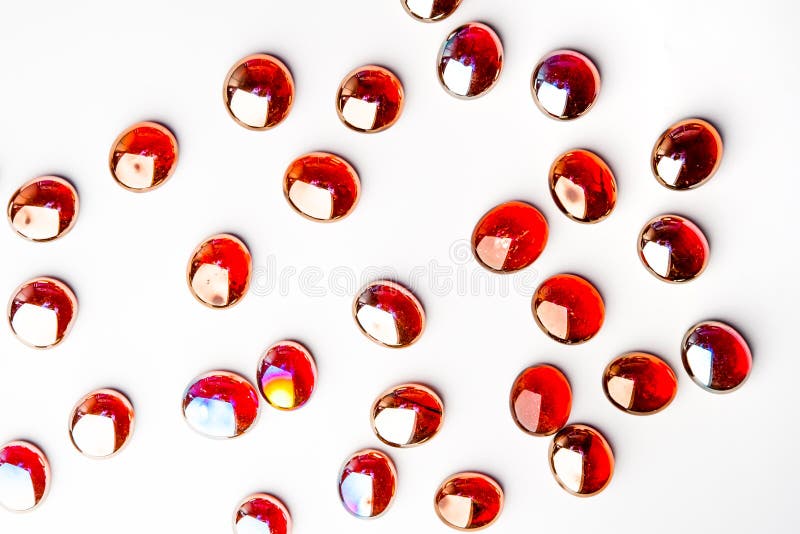 Red Glass Stones on a White Background Stock Illustration