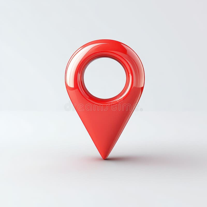 Red glossy location pin map marker navigation pointer symbol design vector illustration