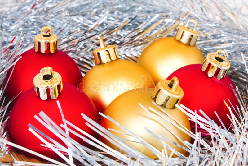 Red and gold balls stock image. Image of decoration, celebration 16692701