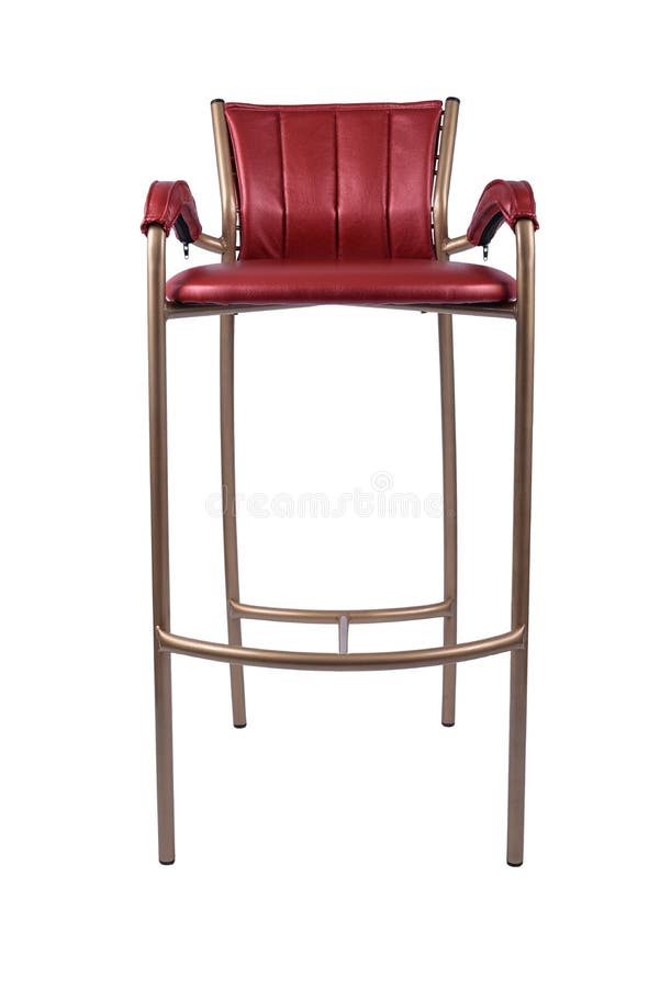 Red Gold Bar Stool Chair Isolated on White Stock Photo Image of metal