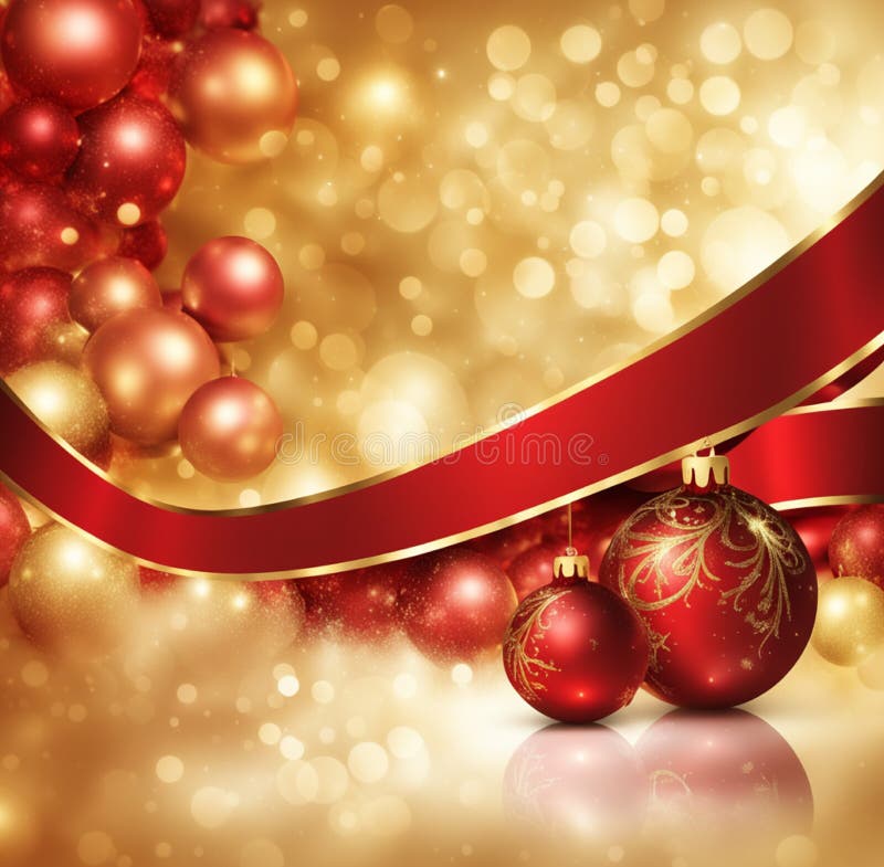 Red Gold Bokeh Background There are White Star-shaped Snowflakes Stock
