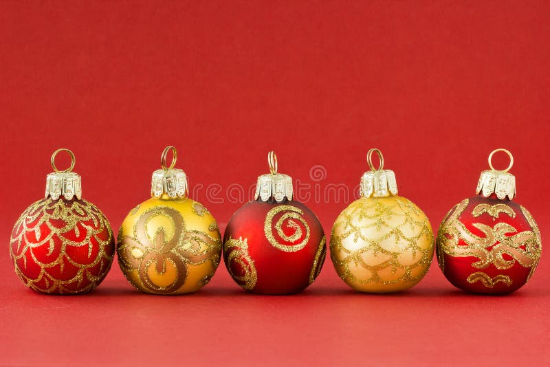 Red and gold christmas balls II royalty free stock photo Red and gold christmas balls II royalty free stock photo
