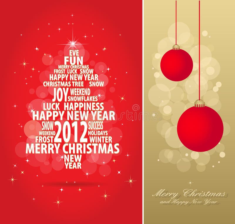 Red and gold christmas card