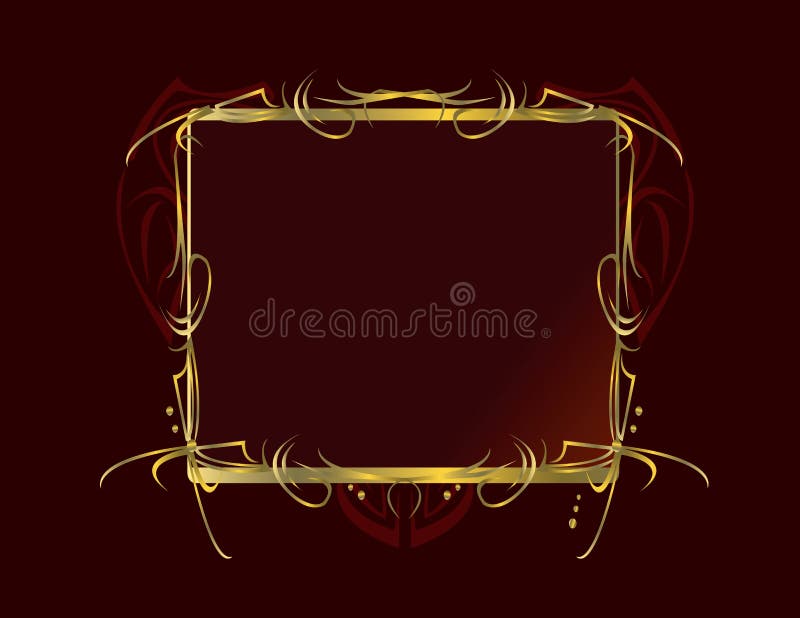 Red and gold frame on a dark red background. Red and gold frame on a dark red background