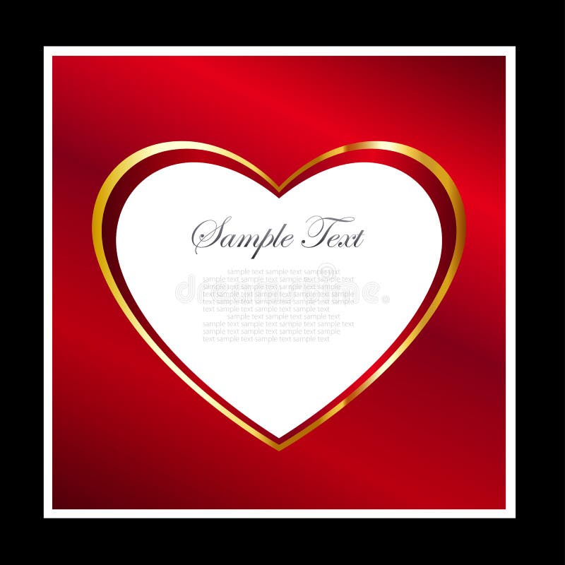 Red And Gold Heart Frame Background Stock Vector Illustration of computer, curve 13225440