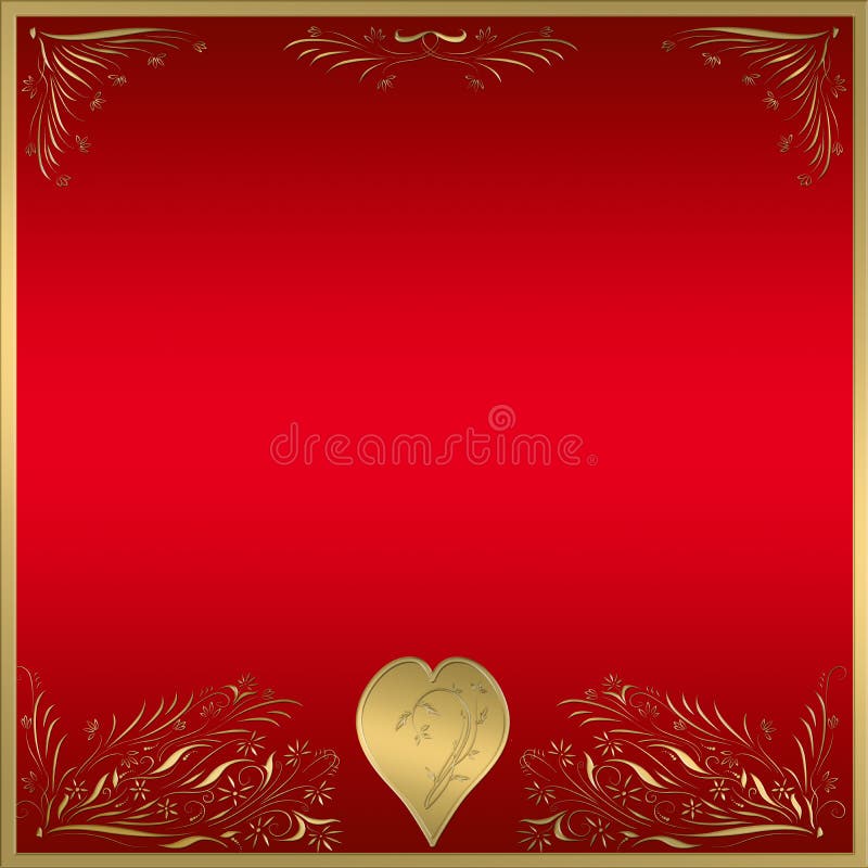 Red And Gold Heart Frame Background Stock Vector Illustration of fantasy, blur 13225440